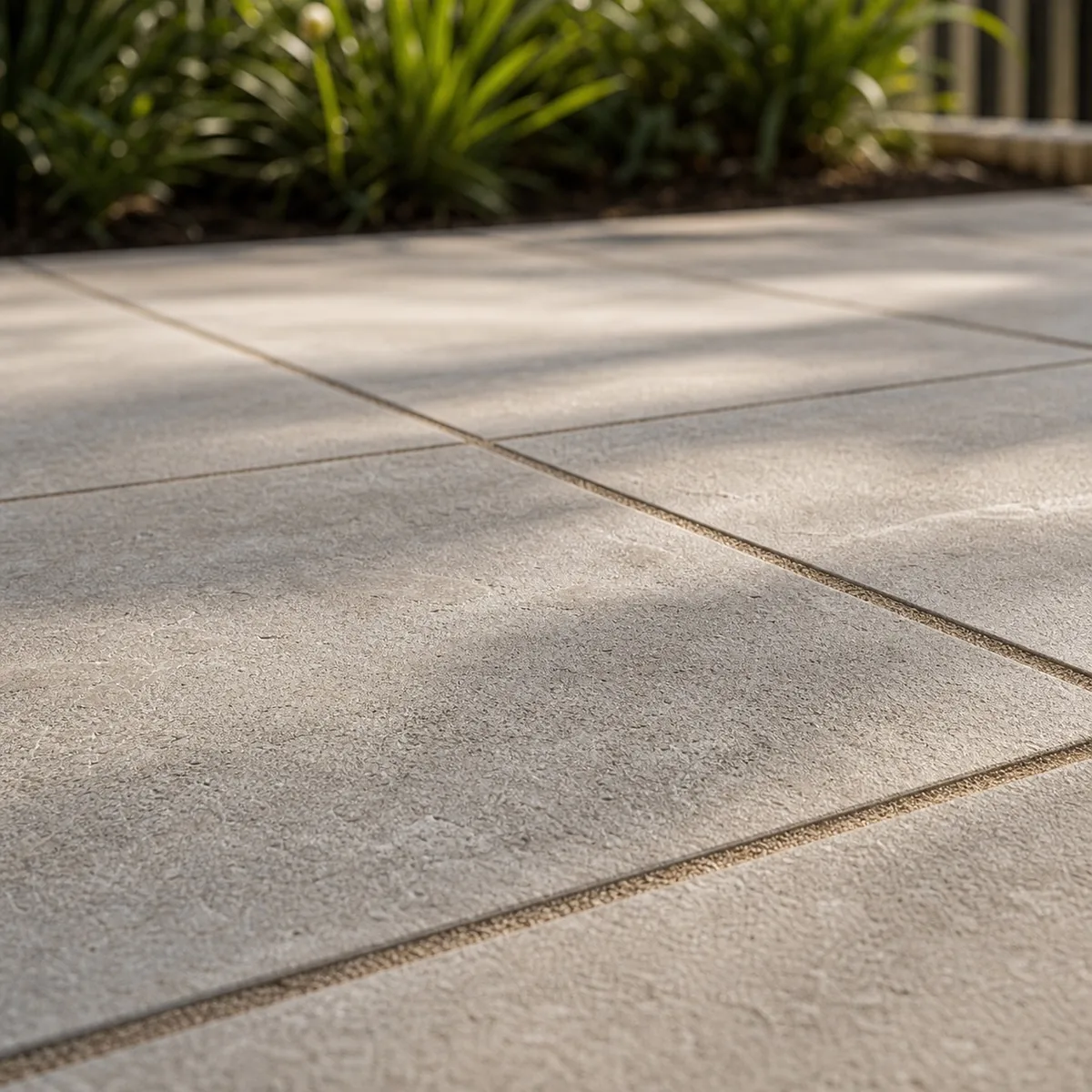 Paver close-up Sydney NSW - large-format pavers with crisp sand-swept joints and natural stone texture